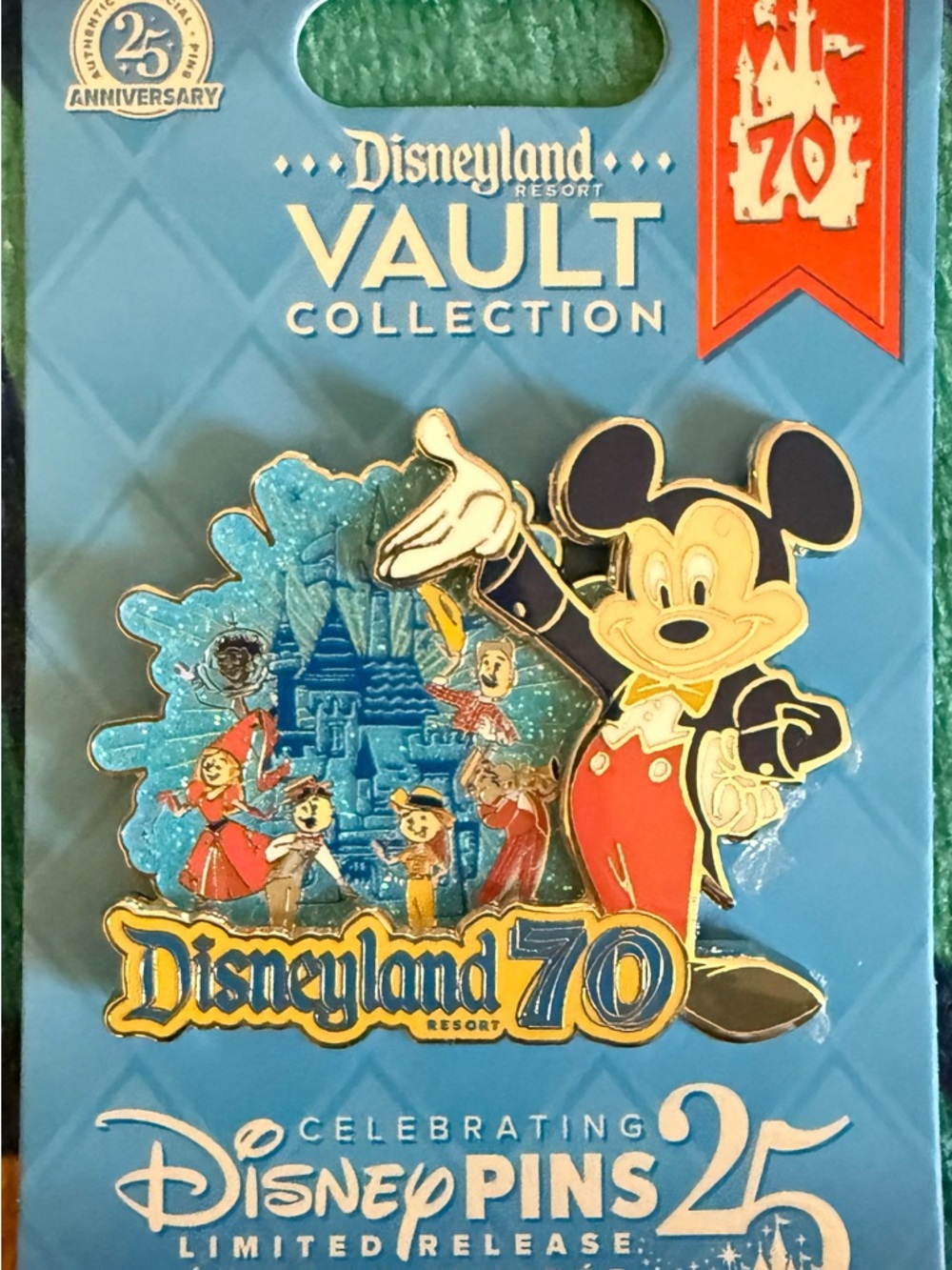Disneyland Resort Vault Collection 70th Anniversary Mickey Pin - Blue/Red/Gold